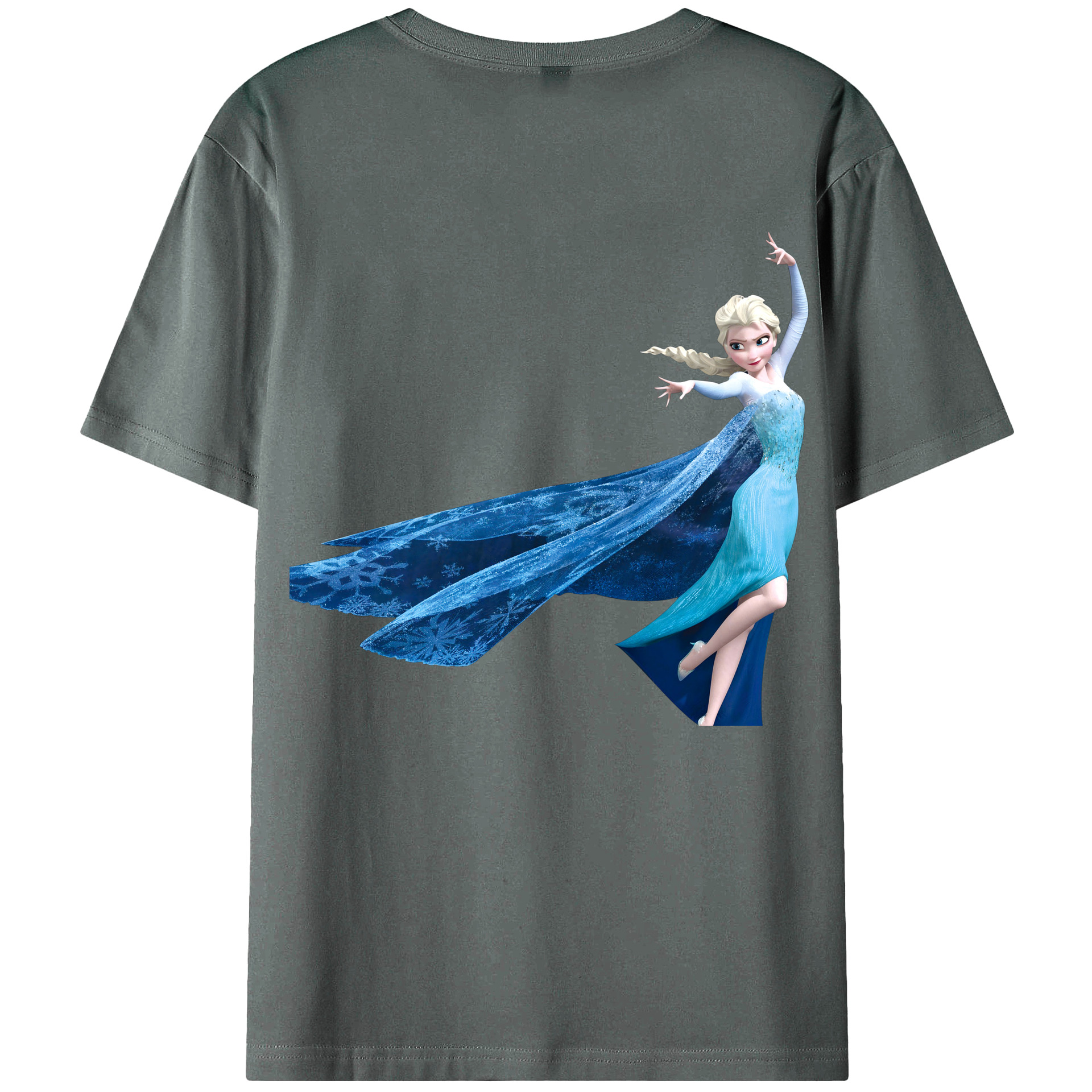 （画像用） アナと雪の女王 アンナ エルサ Frozen Anna Elsa 綿100％ メンズ半袖Tシャツ（バックプリント） 通気性